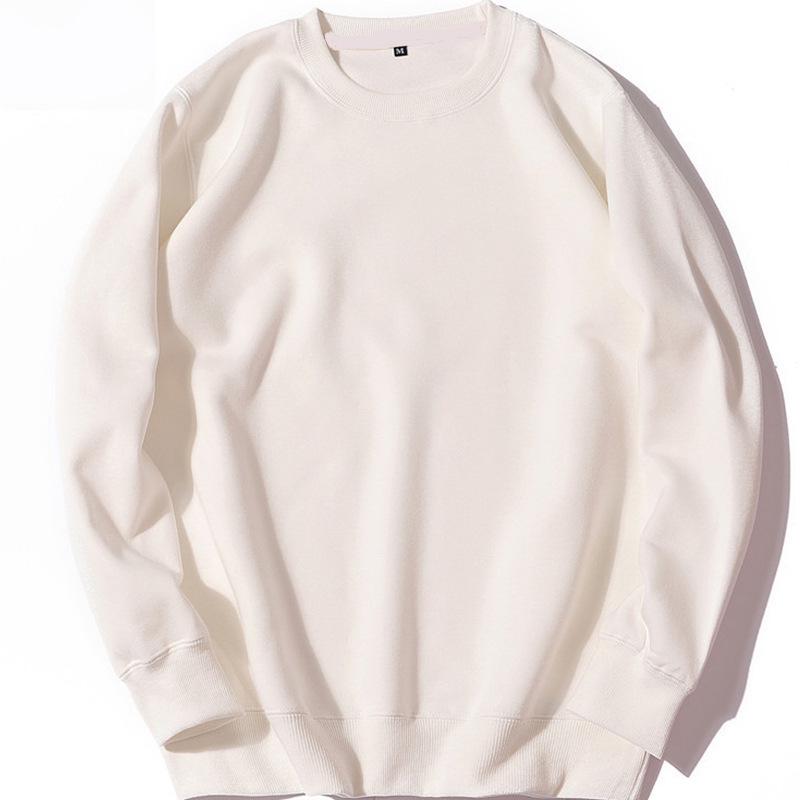 Moletom Hip Hop Unissex Gola Redonda Cor Sólida para Outono/Inverno