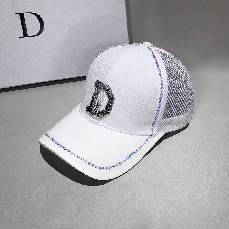 Mesh cap children ins tide summer diamond-encrusted letter D cap versatile sunshade baseball cap mesh cap