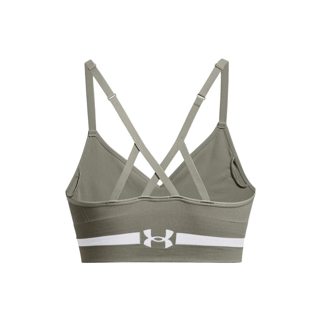 Under Armour Seamless Long Letter Print Low Impact Sports Bra Women Sports Bra Green 1357719-504