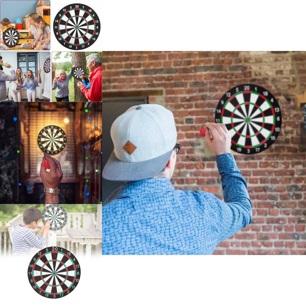Durable 17 Inch Dartboard Set With High-quality Fiberglass Design For Outdoor Games