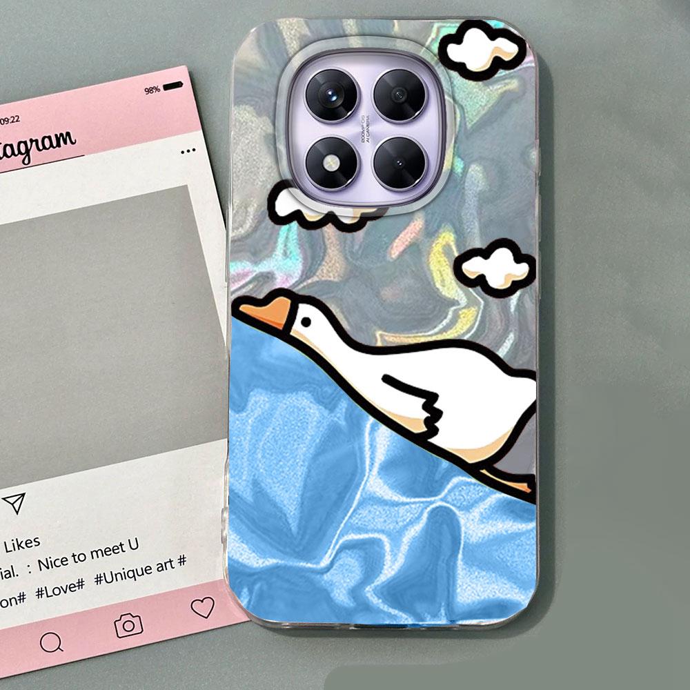 Cute Cartoon Duck Cat Phone Case Phone Case for Xiaomi Redmi Note 14 13 Pro 14C 13C 14T 13T A5 A4 A3 Silicone Shell Back Cover