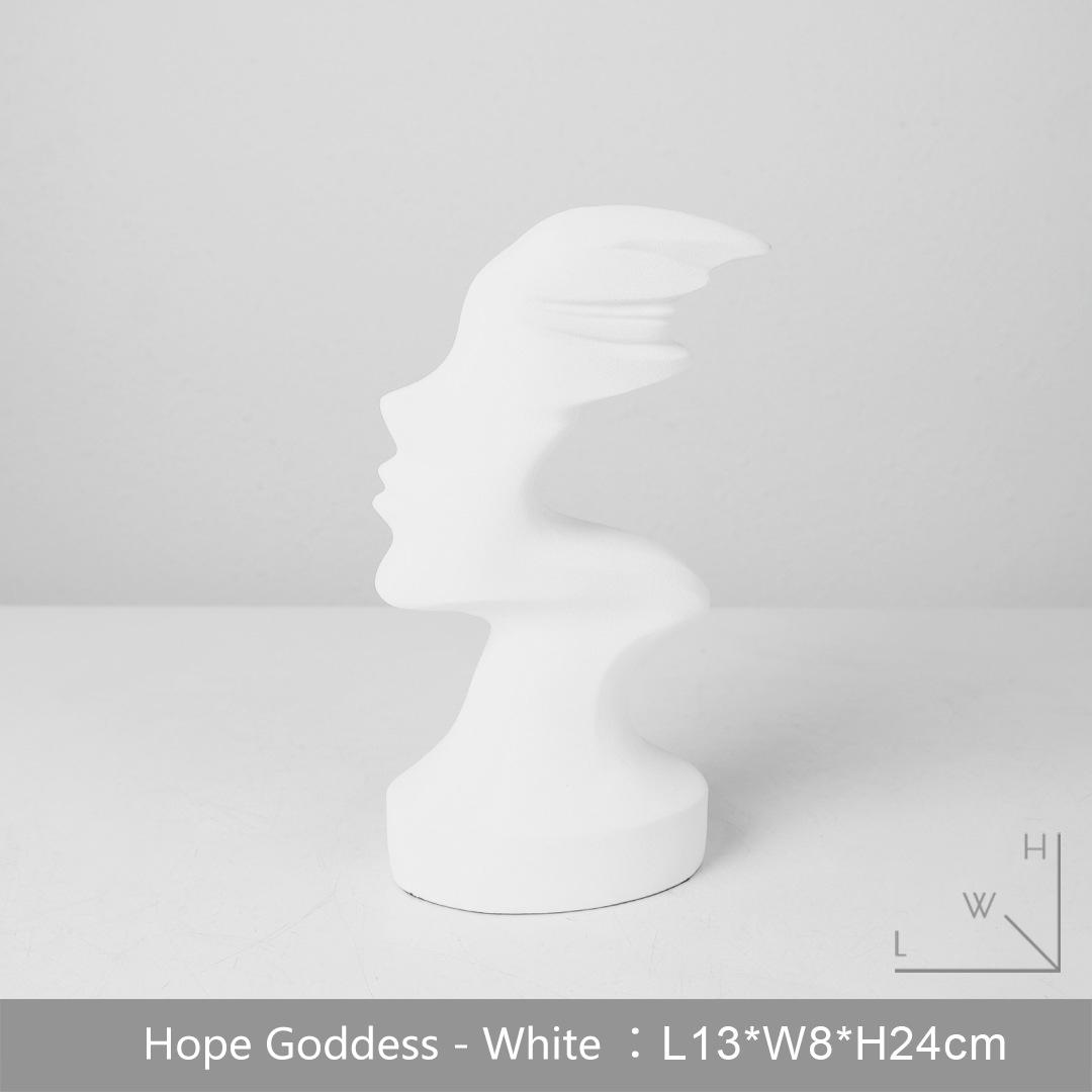 

Creative Hope Goddess Sculpture Abstract Character Ornament Simple Home Living Room Study Resin Soft Decoration Gift for Friends