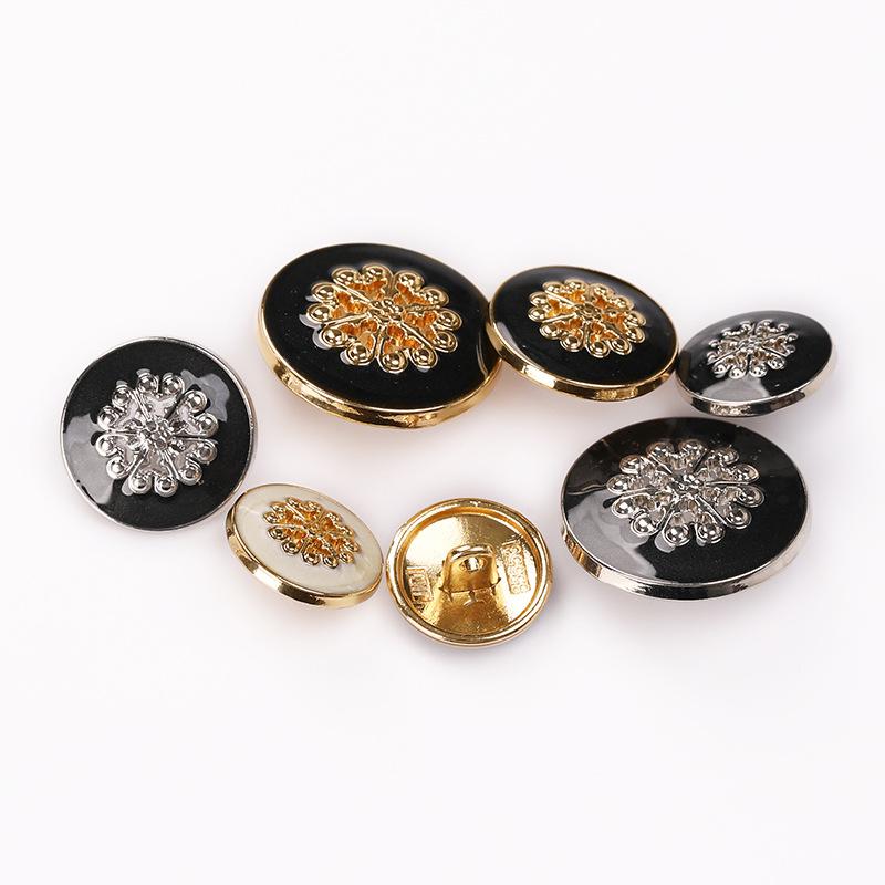 10pcs Beautiful Buttons 15/18/23mm Metal Floral Buttons Woman's Clothing Accessories