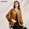 Zhaojun 2026 Spring Silk New Chinese Style Jacquard Long Sleeve Blouse