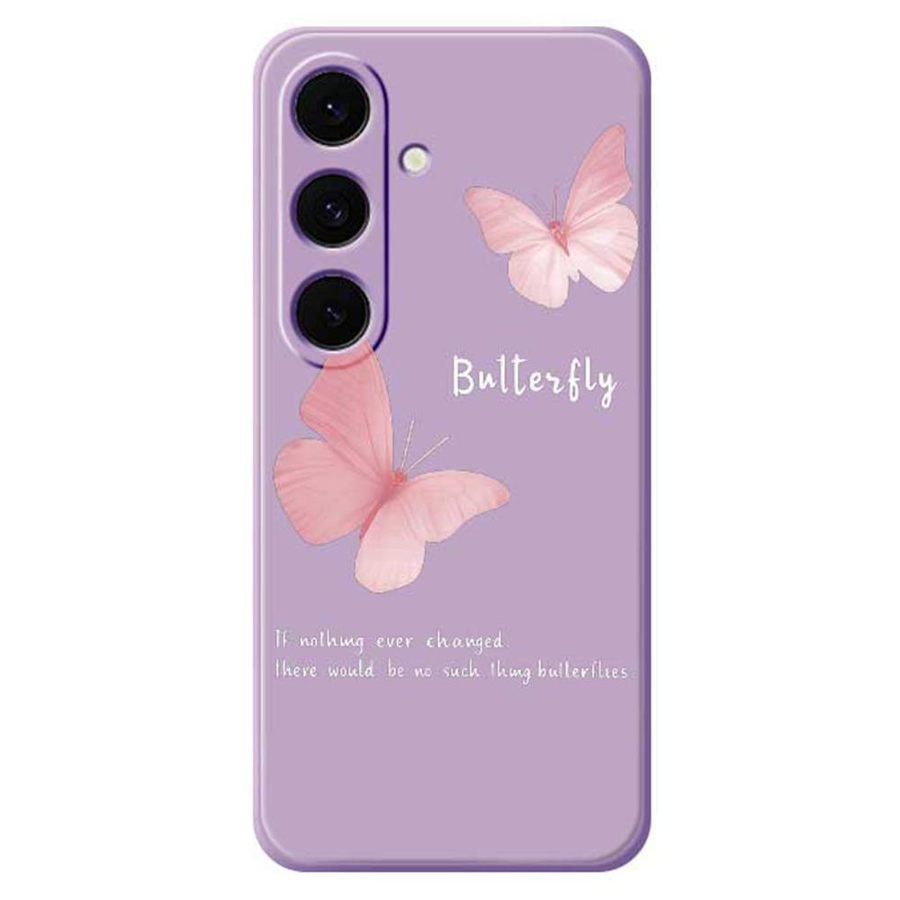 For Samsung Galaxy S25 FE Case Butterfly Pattern Printing Straight Edge TPU Phone Back Cover