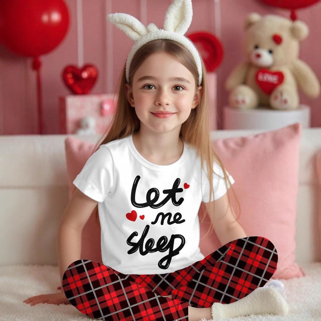 Женская летняя домашняя футболка с круглым вырезом и коротким рукавом, детский костюм с принтом  Любовь  100 белый