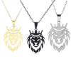 Stainless Steel Hollow Lion Head Pendant Necklace Hip-Hop Trend Domineering Street Style Versatile Accessory Wholesale
