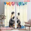2pcs,2D Plane Printing Curtain Popular Panda Party Bliss Versatile Polyester (without Rod) Festive for Kitchen Living Room