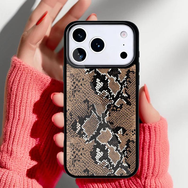 Snake Texture Phone Case for iPhone 17 Air 16e 15 14 13 Pro Max Back Cover for 12 11 Pro Coque