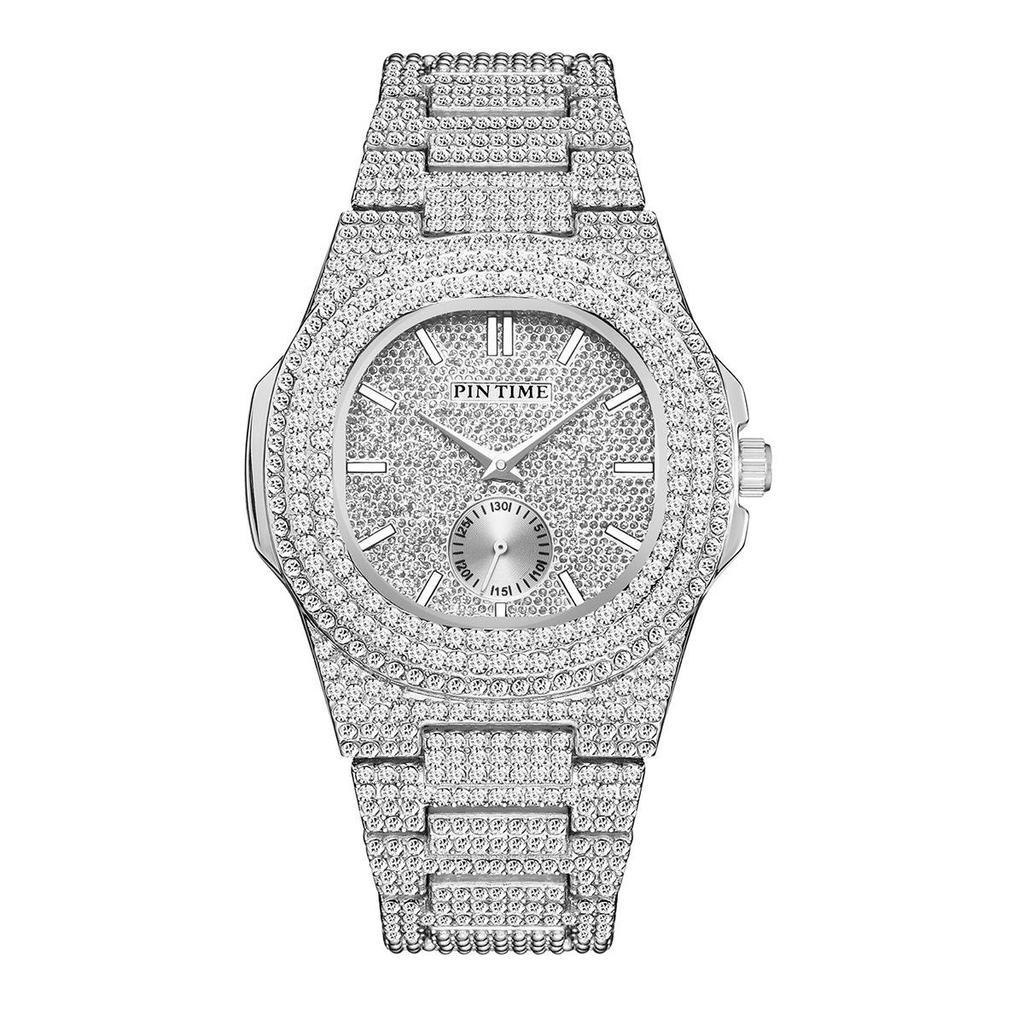 Pinshi Women's High-End Luxury Quartz Watch with Full Diamond Design, Waterproof for Women