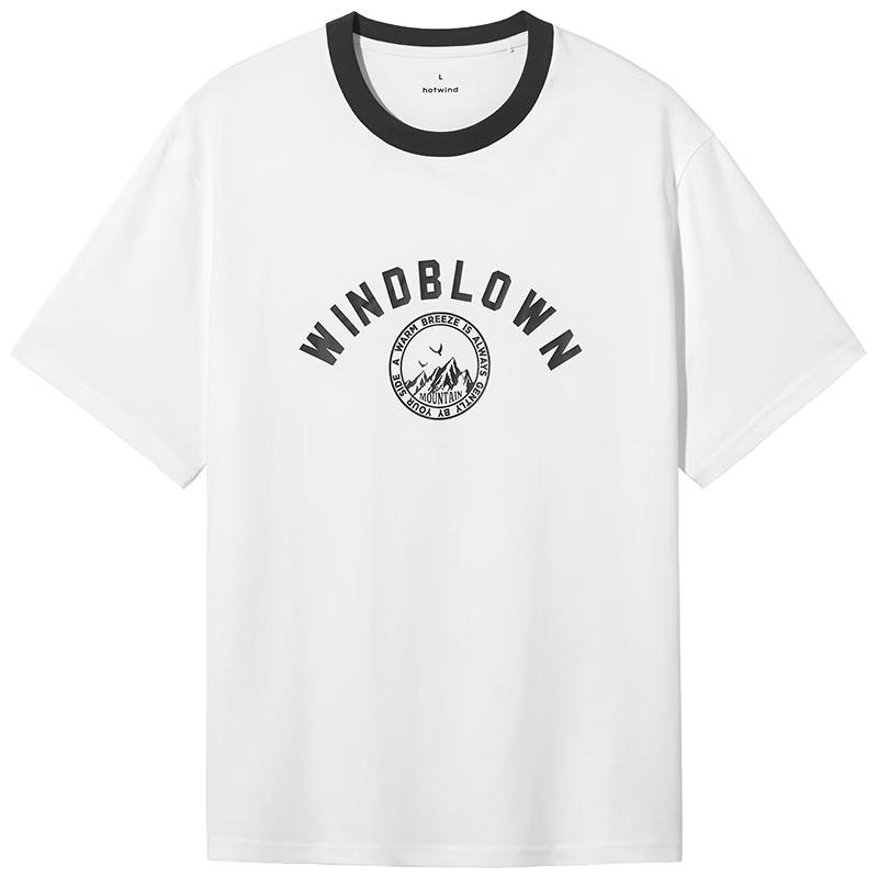 Hotwind Men s Spliced Pattern Print Short T-shirt L