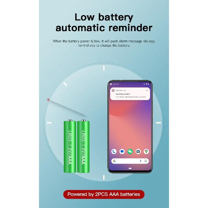 Tuya Zigbee WiFi Temperature Humidity Sensor With External Probe Sensor for Smart Home Work with Yandex SmartLife Alexa