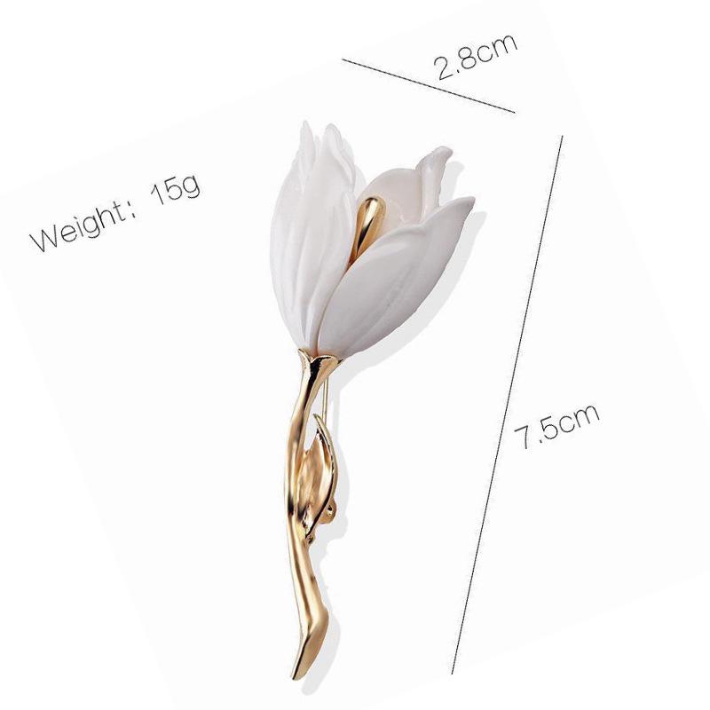 Retro Tulpen Blumen Brosche: Frischer Magnolien-Schmuck