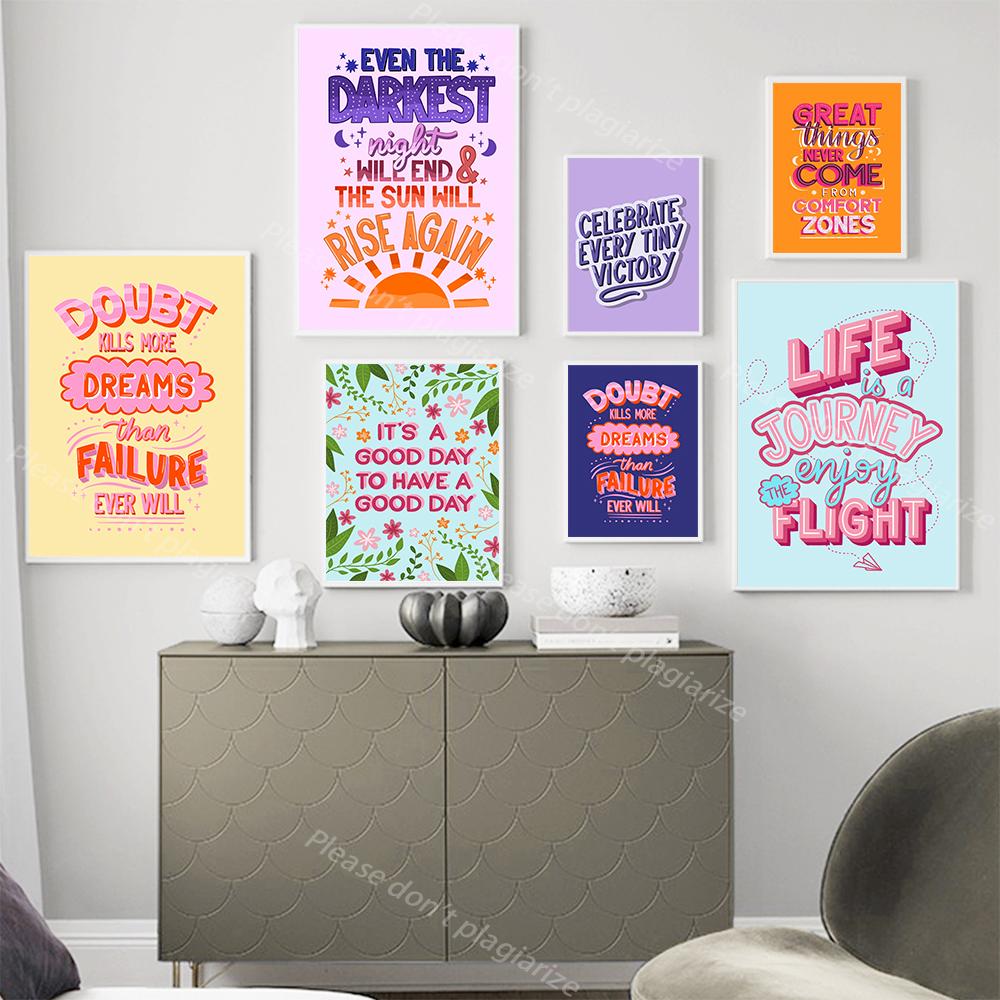 Citation positive motivante, typographie, affiche inspirante, art mural  édifiant, citation joyeuse, peinture sur toile, décoration de chambre  d'enfant – acheter les meilleurs produits dans la boutique en ligne Coolbe, image size:1000x1000