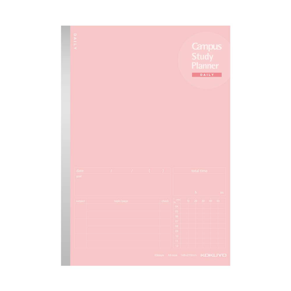 KOKUYO Campus Notebook Study Planner Daily Ruled A5 Light Pink No-Y82MD-LP