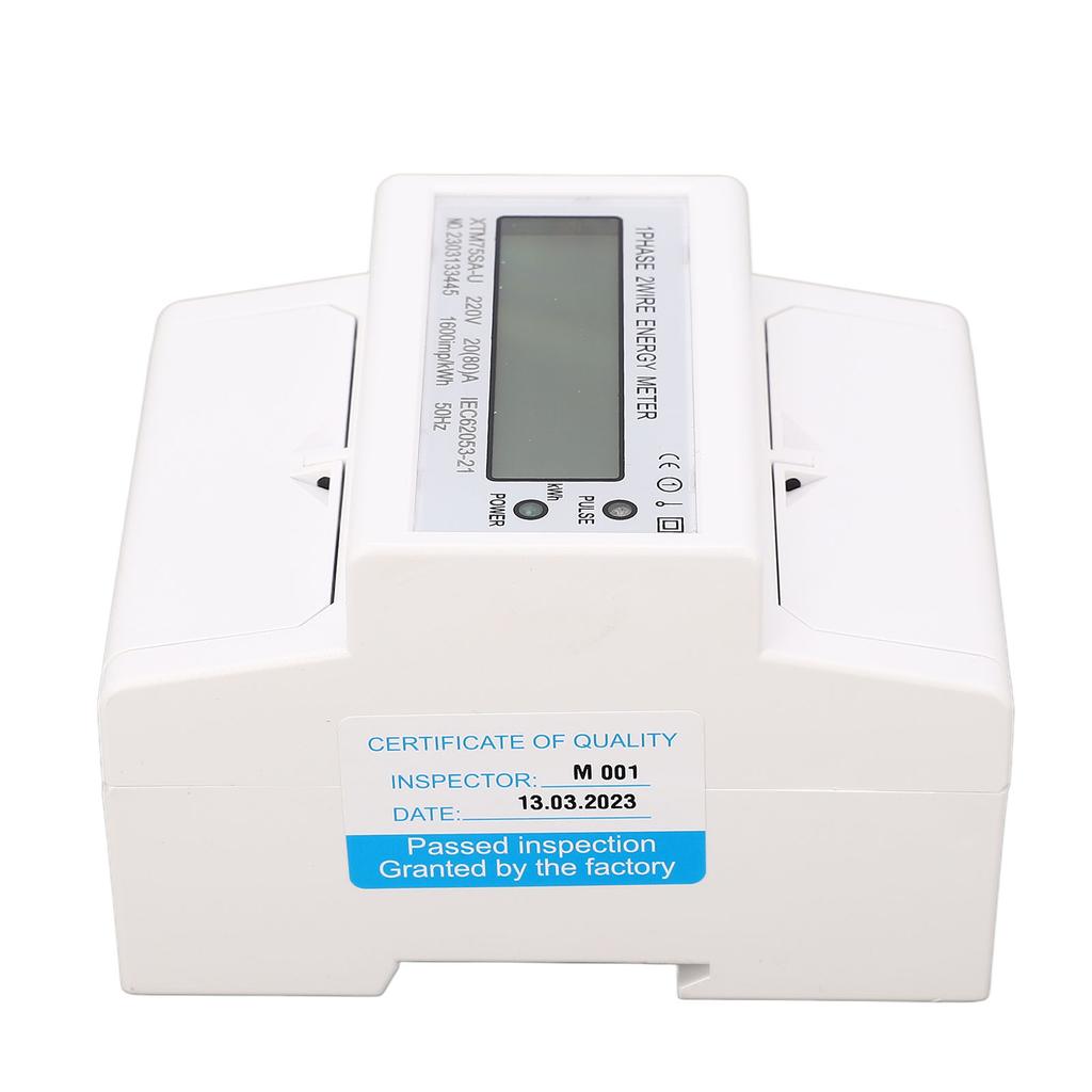 Watt Meter Electricity Usage Monitor Current Voltage Tester 1 Phase 4P LCD Display DIN Rail Mount