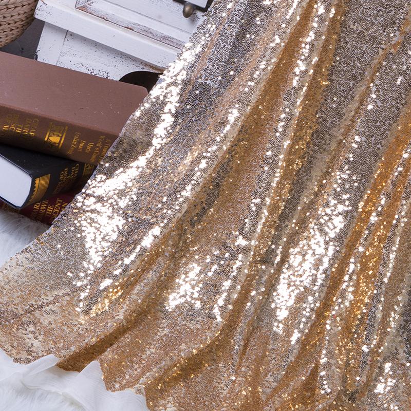 Width 130x50cm Sequin Fabric Sparkly Rose Gold Silver Glitter Fabric For Clothes Stage Party Wedding DIY Decoration