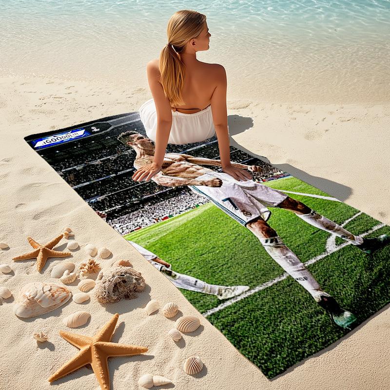 Cristiano Ronaldo Legendary Football Trophy Collection Beach Towel Beach Portable For Travel Seaside Swim Quickdrying Swim Towel Printing Beach Comfor