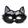 Christmas Black Lace Cat Eye Party Mask Fancy Dress Accessories Venetian Masquerade Cat Mask