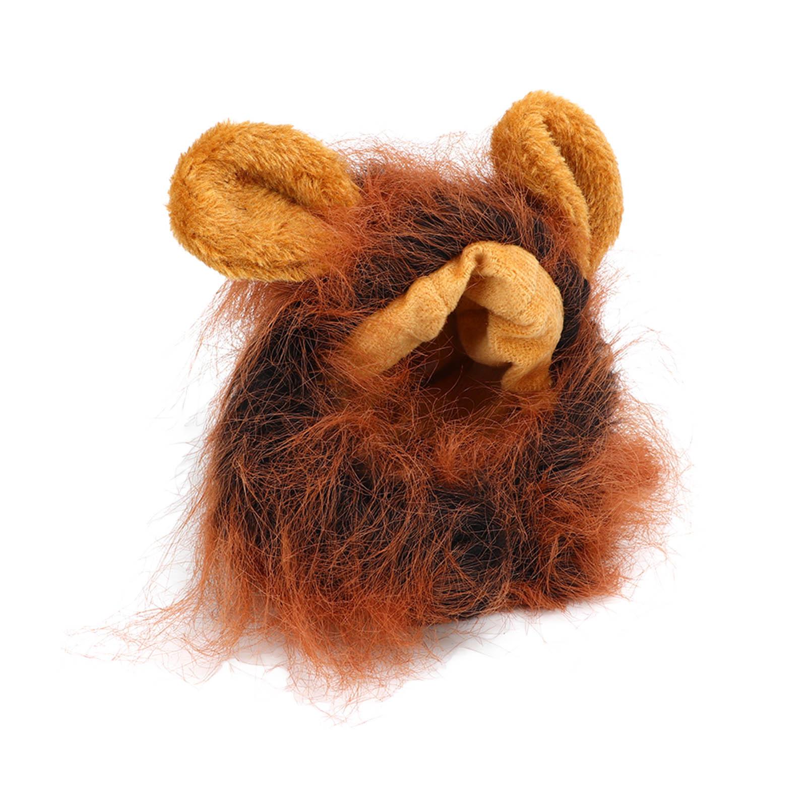 

Cat Lion Headgear Decoration Cloth Cute Breathable Pet Lion Wig Lion Mane Costume for Pet Dark Brown темно-коричневого