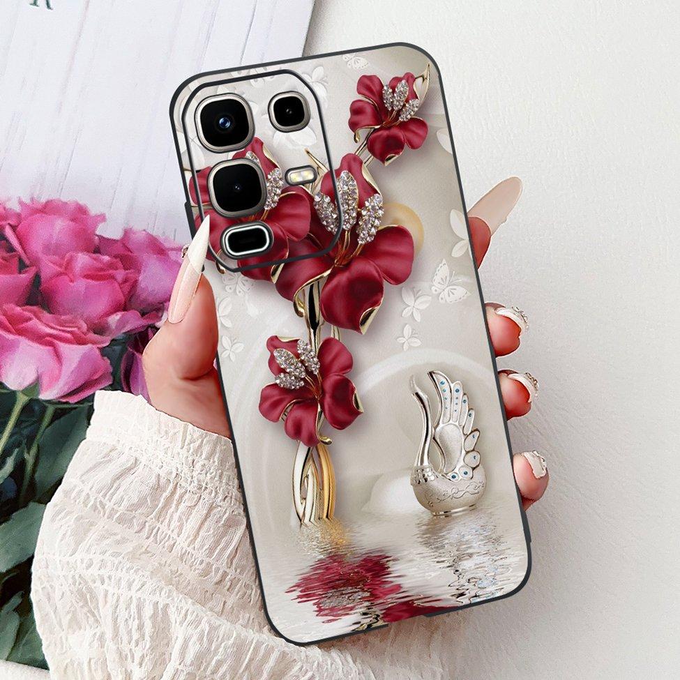 Per Infinix Note 50s X6870 Cover Posteriore Per Infinix Note 50s 5G Custodia Silicone Moda Lusso Fiori Gatto Carino Dipinto Divertente Paraurti