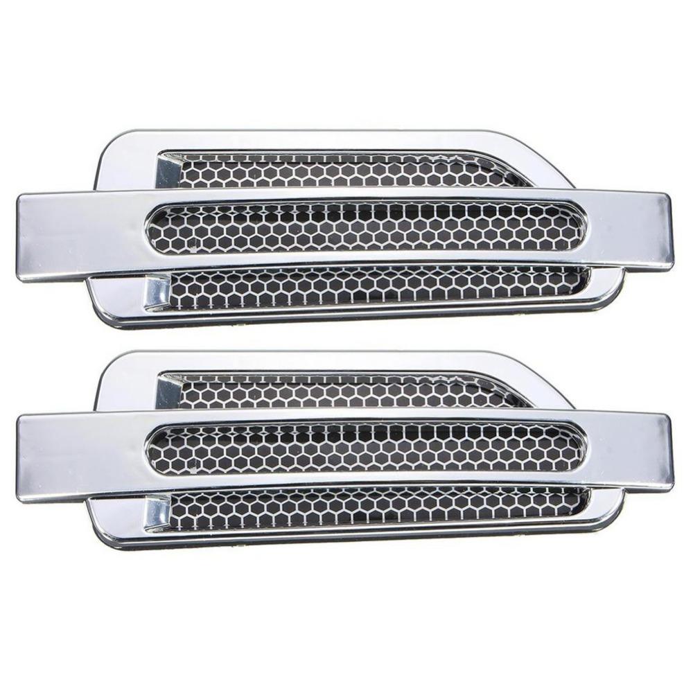2 Teile/satz Silber Auto Angelruten Air Outlet Verbesserung Seite Falsche Vents Haube Dekorative kotflügel Für Auto Außen