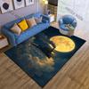 1 Stück Dampflok unter riesigem Vollmond Teppich für Wohnzimmer Schlafzimmer Sofa Heimdekoration Rus Rutschfeste Fußmatte Luxuriöses Geschenk