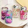 American Retro Spice Girl Wind Colored Flower iPhone11 Double-layer Wavy Film Mobile Phone Case Apple 11pm Anti-drop
