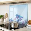 Glass Kitchen Cutting Board With Tropical Orchids Graphic 60X52 Cm