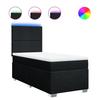 Box Spring Bed with Mattress Black 100x200 cm Fabric