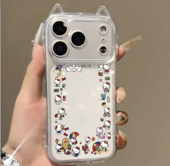 

Cat Ear Kitty Phone Case for Apple 17/16/15/13 Pro Max, Compatible with 12 Series, Clear and Soft 15