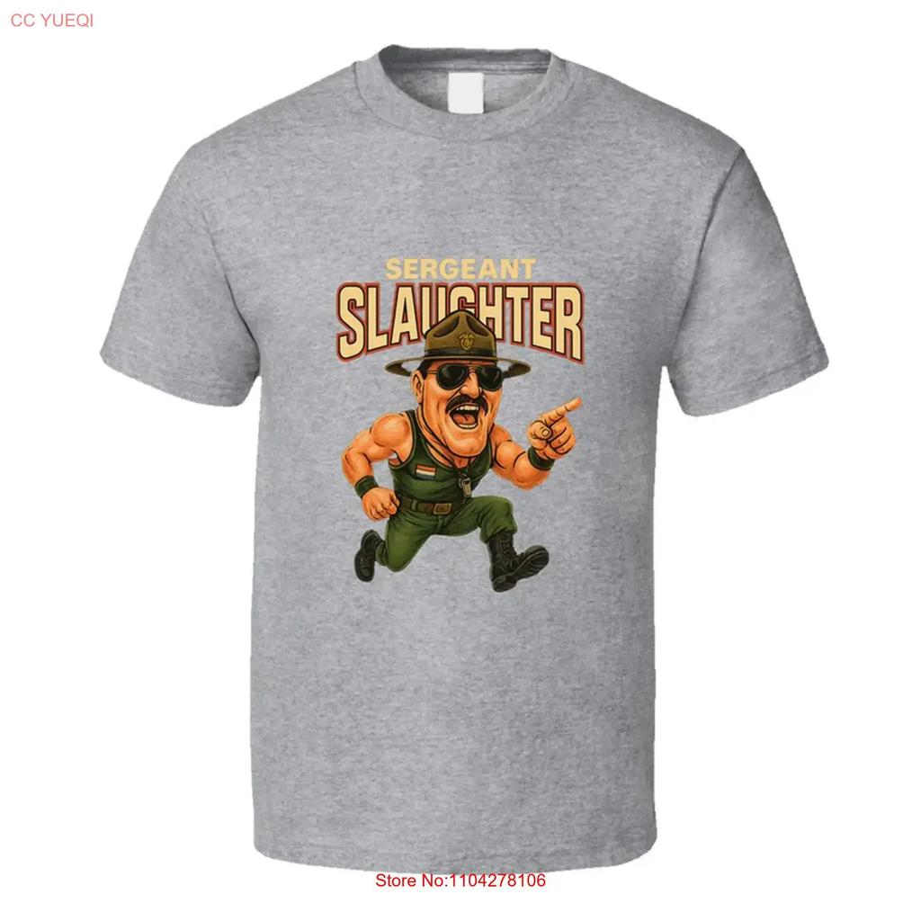 Sergeant Sgt Slaughter Classic Retro Wrestling Legend Caricature T Shirt Vintage Comfortable Versatile Streetwear