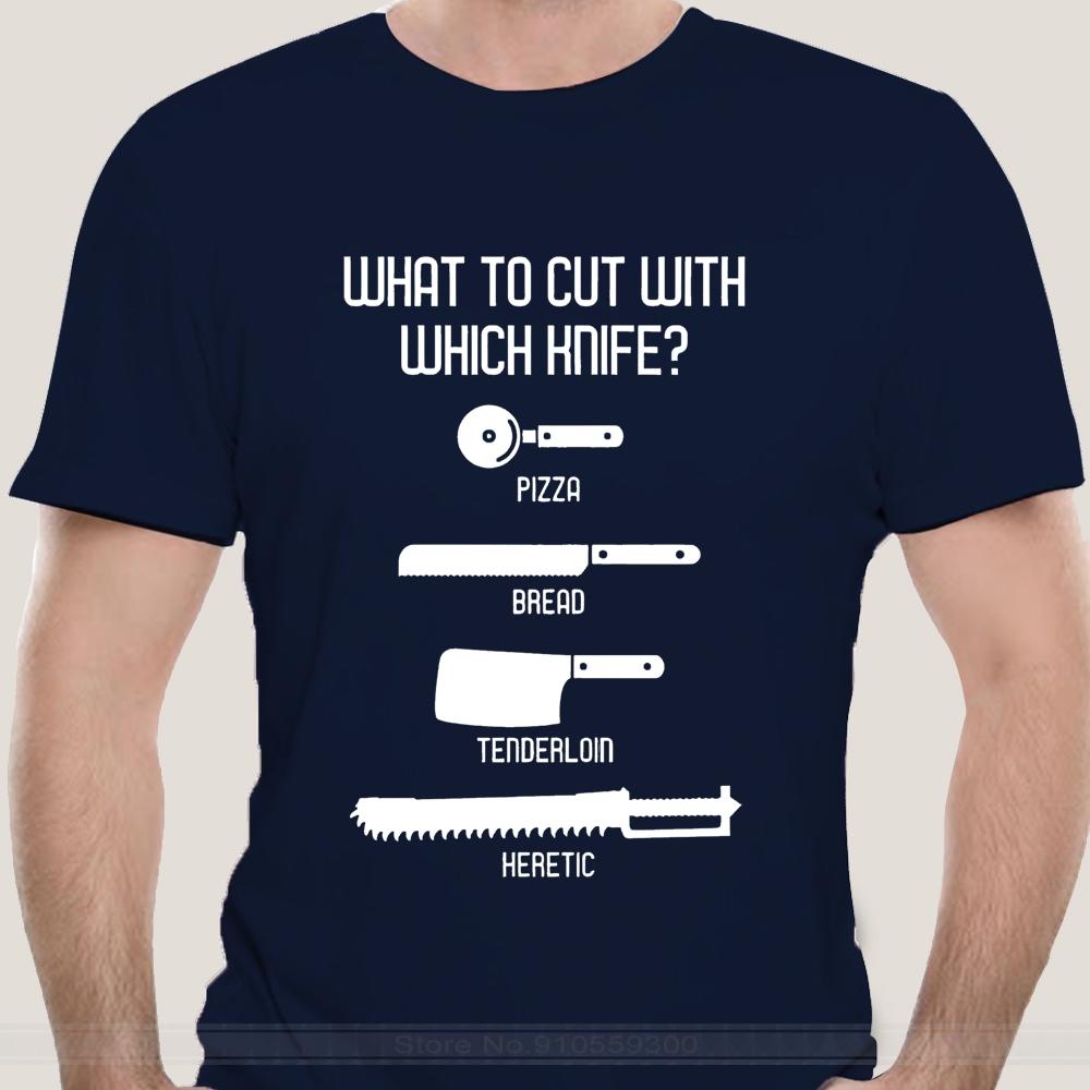 What To Cut with Which Knife - Wargaming Meme Chart T Shirt Wargaming Wargamer Men Cotton Tshirts