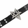 Punk Style Riveted Belt Men Women Y2K Inlaid Rhinestone Stars Buckle Bright Flash Gothic Air Eye Hollowed Vintage Waistband Belt