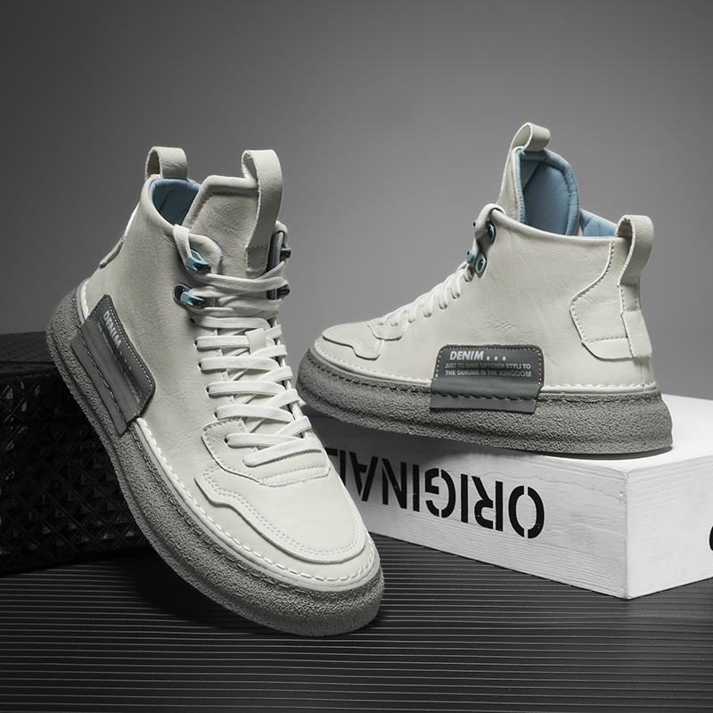 Pánské celoroční klasické a všestranné vysoké tenisky, módní a ležérní pánská obuv, vysoké boty, pánská obuv