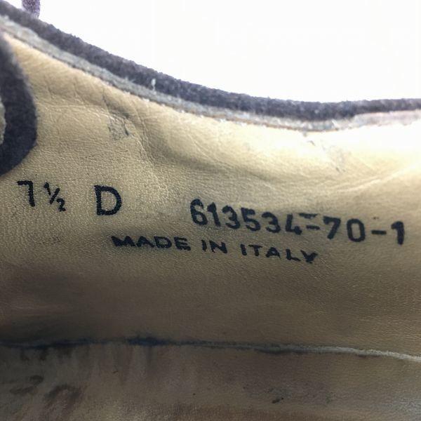 Vintage Made In Italy GAP Suede Leather U-Tip Shoes Dark Brown Size 7.5D 25.0-25.5 Men's(USED)