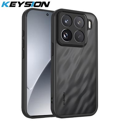 KEYSION Custodia Nera Traslucida Opaca per Telefono per Xiaomi 15T 15T Pro 5G Morbido Silicone+PC Trasparente Antiurto Copertura per Xiaomi 15T Pro