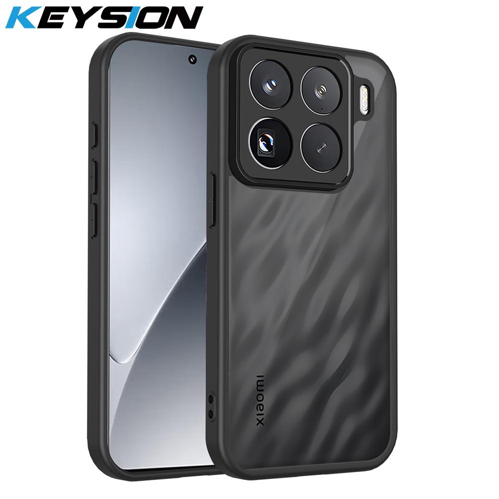 

KEYSION Matte Translucent Black Phone Case for Xiaomi 15T 15T Pro 5G Soft Silicone+PC Clear Shockproof Cover for Xiaomi 15T Pro for Xiaomi 15T Pro чёрный