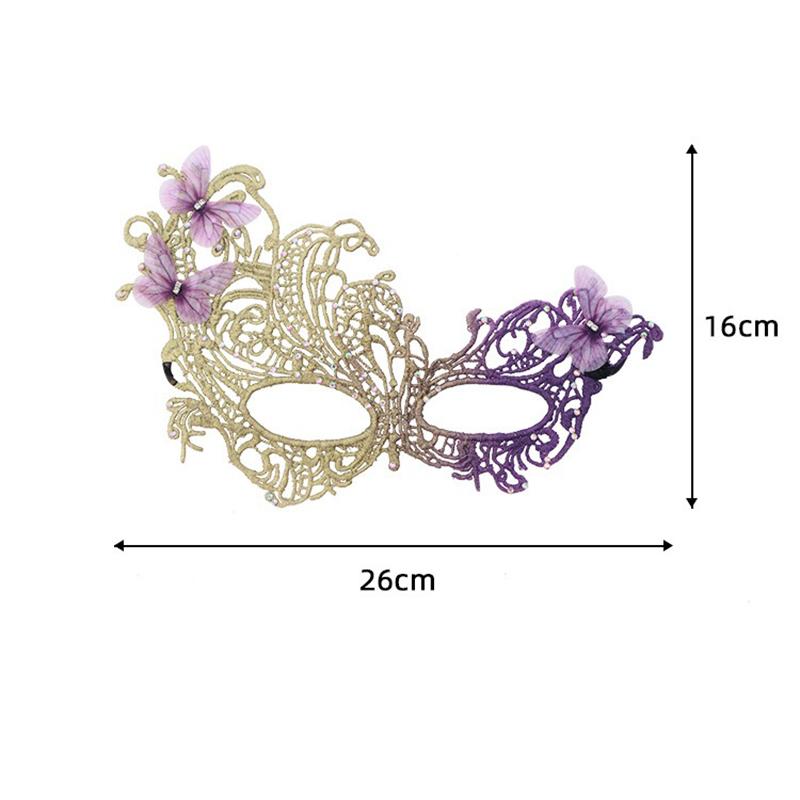 1pc Butterfly Gradient Color Sexy Ball Half Face Mask Makeup Party Eye Mask Lace Hollow Face Mask