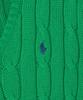 POLO RALPH LAUREN W Cable Knit Cotton V-Neck Sweater - Green