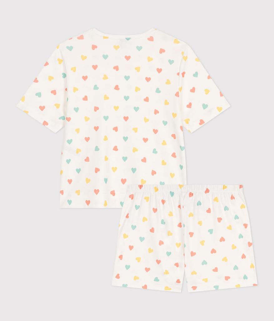Petit Bateau Short Sleeve Pajamas A0D84 M Off-White/Multicolor