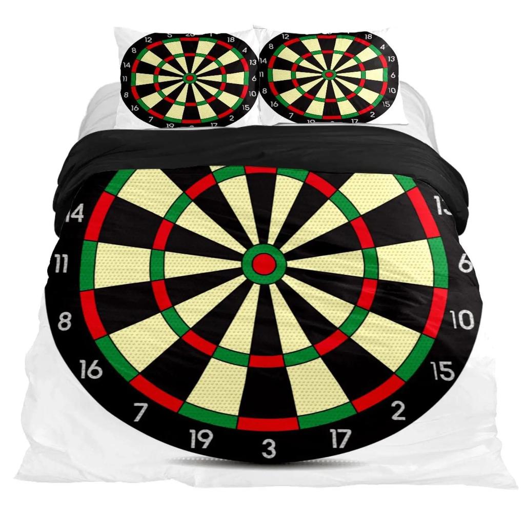 Dartscheibe Bettbezug Set Dartscheibe Bettwäsche Sets Hautfreundlich Blitz und Flamme Bettdeckenbezüge Set Queen Bettbezug 3-teilig