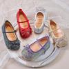 2025 Spring/Autumn Princess Moccasins: Soft Sole Sequined Shoes with Elastic Band for Little Girls' Runway and Performance