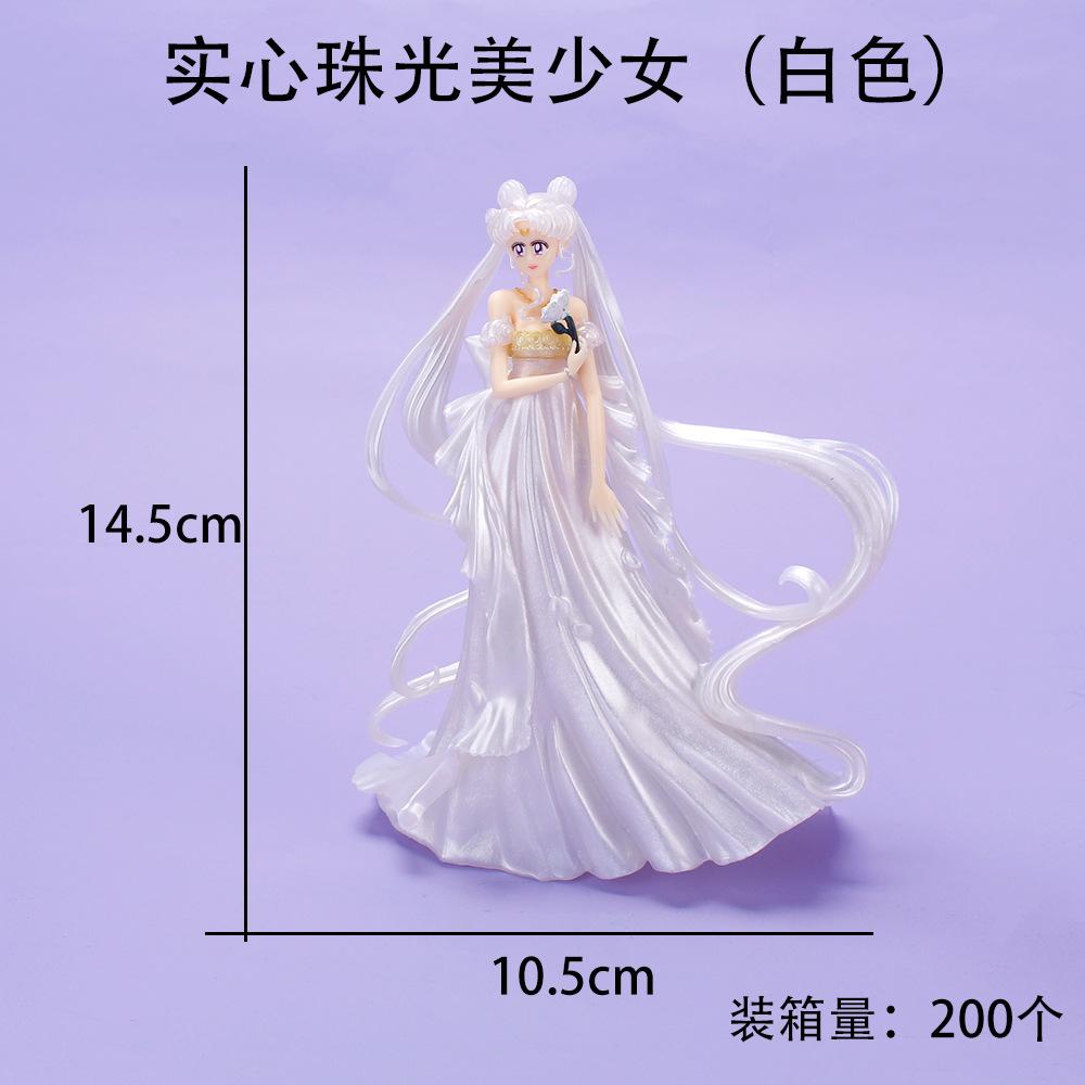 

Sailor Moon Anime Action Figures 14CM Tsukino Usagi Wedding Dress Pvc Model Toy Doll Cake Collectible Decoration Children Gifts