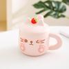 Cute Cat Ceramic Mug Couple Cup with Lid Spoon Coffee Cup Gift Bestie Cup Practical Birthday Gift