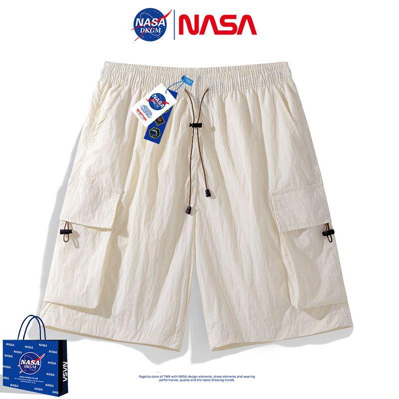 Nasa Trendy Ice Silk Workwear Sun Protection Shorts for Men, Summer Thin Loose Sports Shorts, Quick-Drying Casual Trendy Shorts