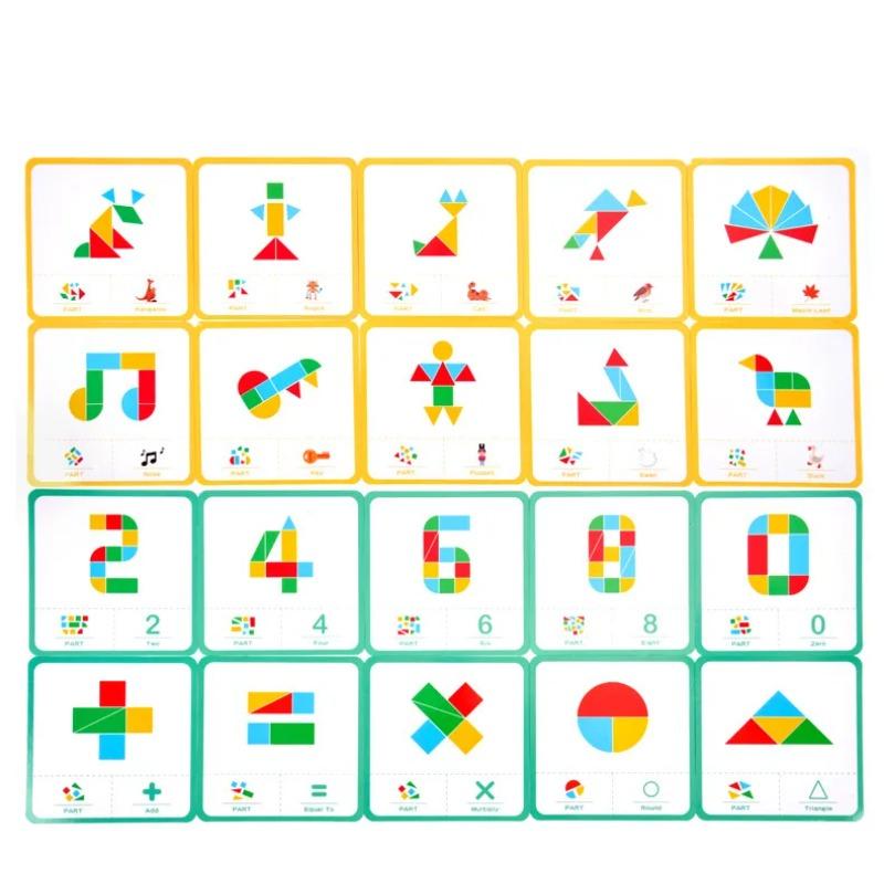 Wooden 3D Geometric Color Shape Jigsaw Puzzles Montessori Learning Brain Teaser Toys Creative Educational for Gifts