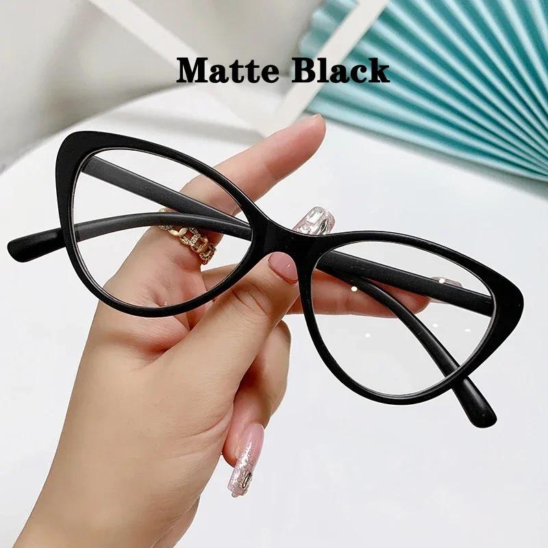 New Fashion Unisex Cat Eye Plain Glasses For Women Pc Frame Glasses For Party Eyeglasses Female Decorative Spectacles Glasses