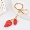 Elegant Strawberry Keychain: Alloy Oil Painting Charm for Bags & Gifts