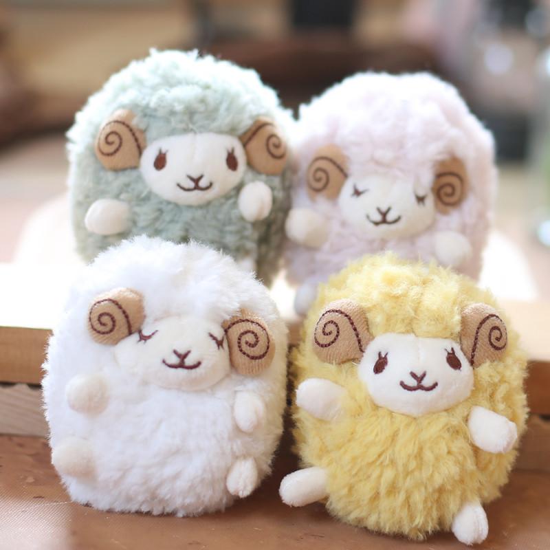 Adorable Fluffy Sheep Plush Keychain Cute Soft Stuffed Animal Bag Charm Toy